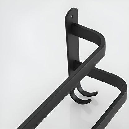 Wall Towel Rack with 3 Bars and Hooks, Space-Saving Bathroom Towel Holder