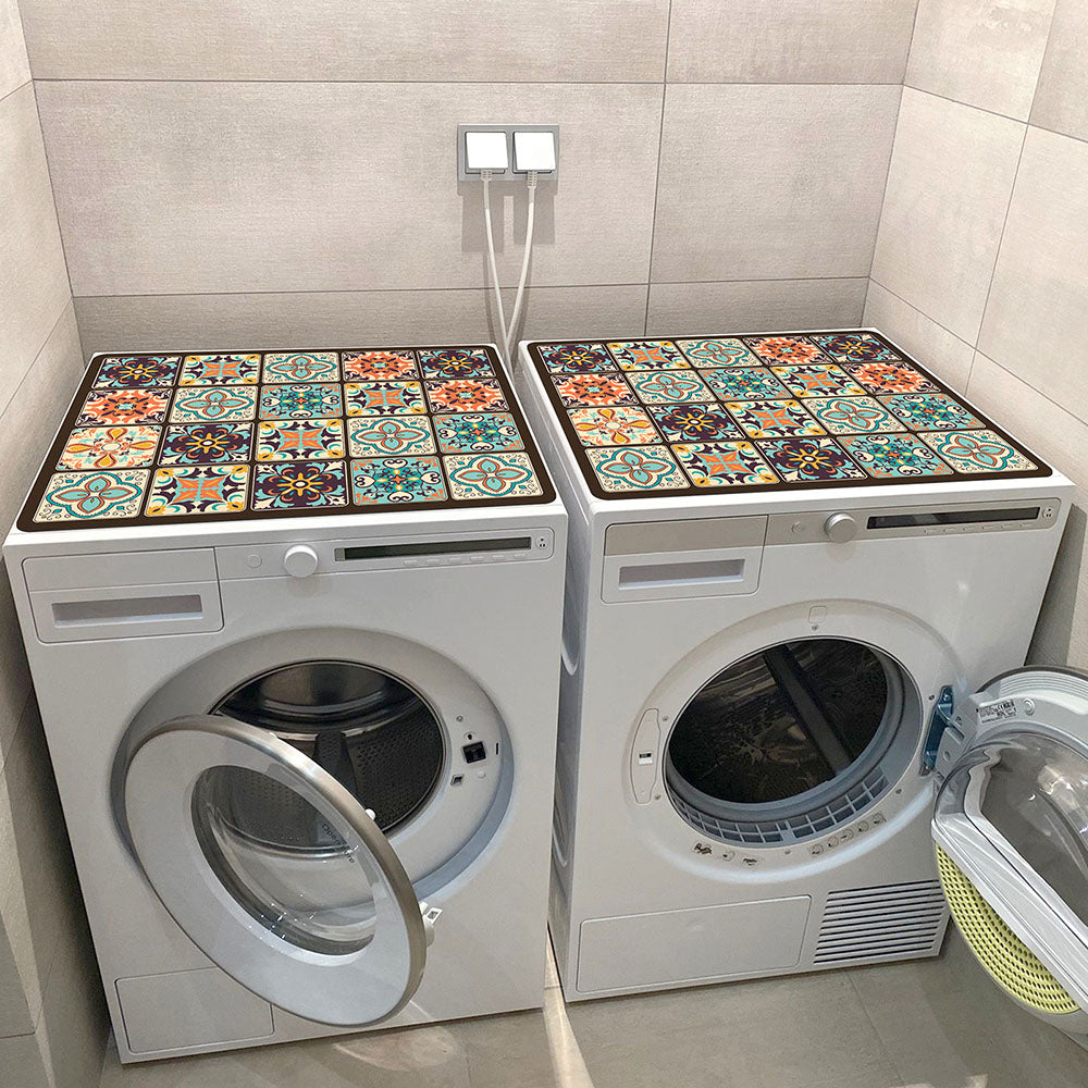 Washing Machine Top Mat with Anti-Slip Backing and Decorative Print