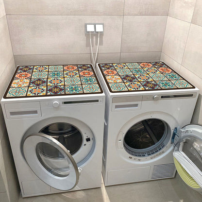 Washing Machine Top Mat with Anti-Slip Backing and Decorative Print