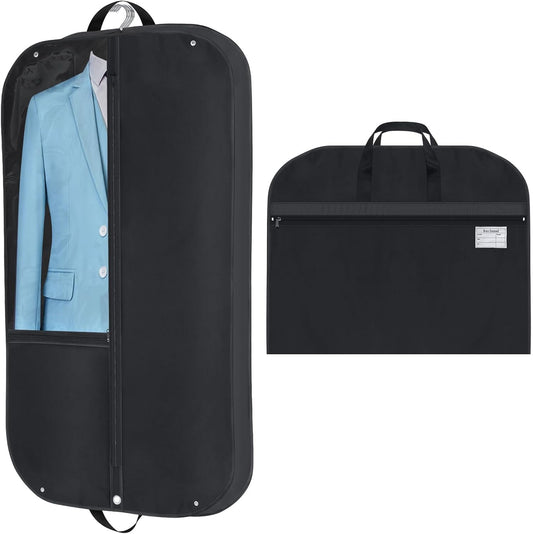 Waterproof Garment Bag and Suit Cover with Clear Window and Pockets, 2-Pack