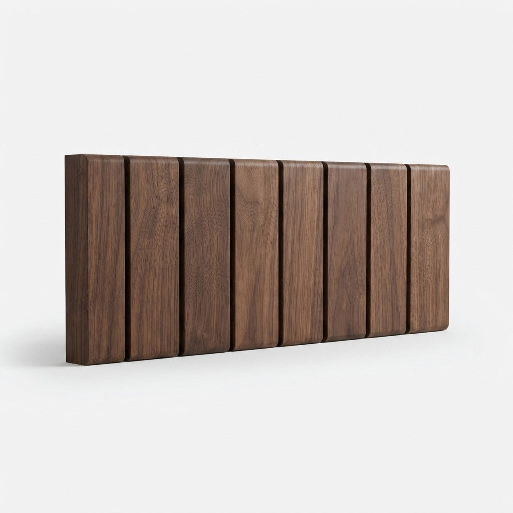 Wood Wall Coat Rack with Foldable Hooks and Piano Design for Hallway