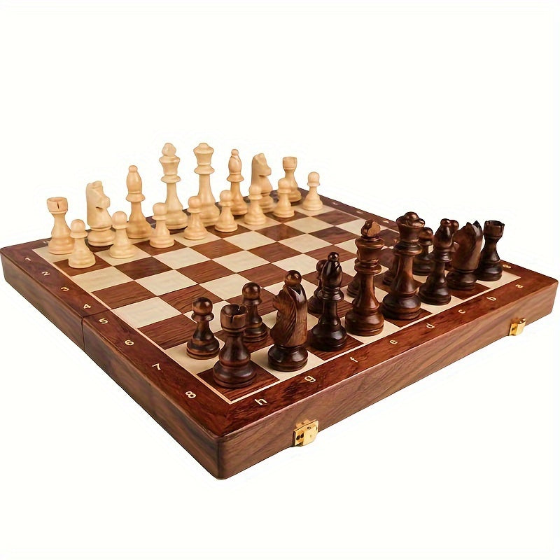 Wooden Chess Set with Storage Compartment