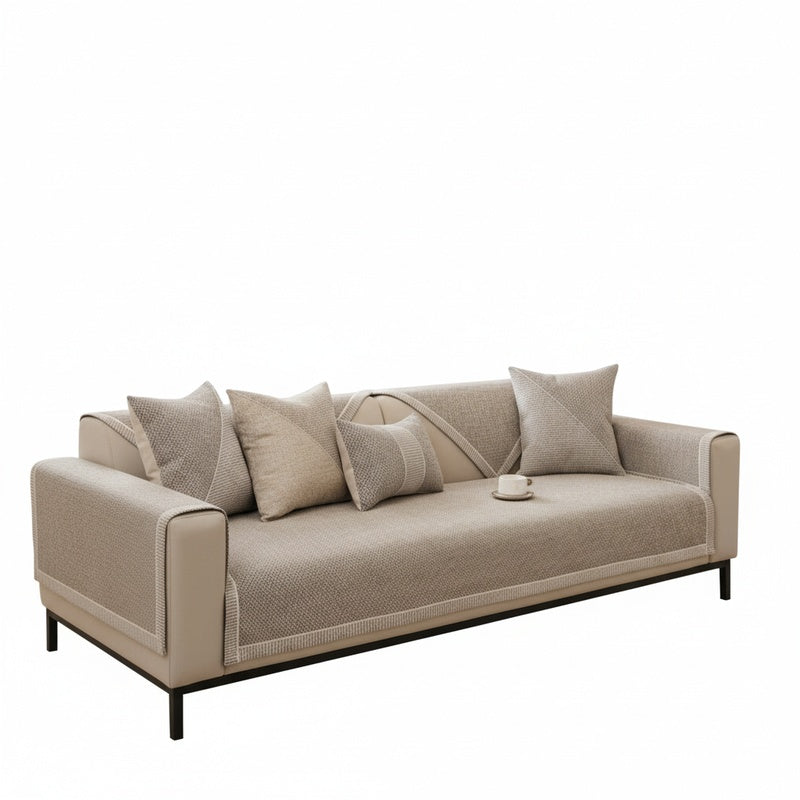 Woven Couch Cover with Non-Slip Latex Backing