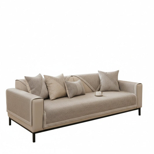 Woven Couch Cover with Non-Slip Latex Backing
