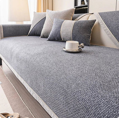 Woven Couch Cover with Non-Slip Latex Backing