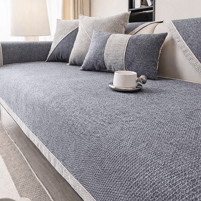 Woven Couch Cover with Non-Slip Latex Backing