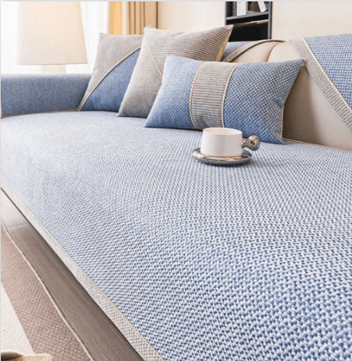 Woven Couch Cover with Non-Slip Latex Backing