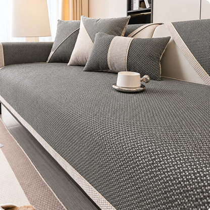 Woven Couch Cover with Non-Slip Latex Backing