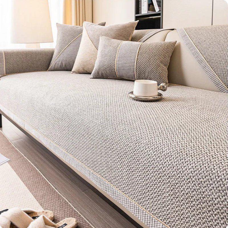 Woven Couch Cover with Non-Slip Latex Backing