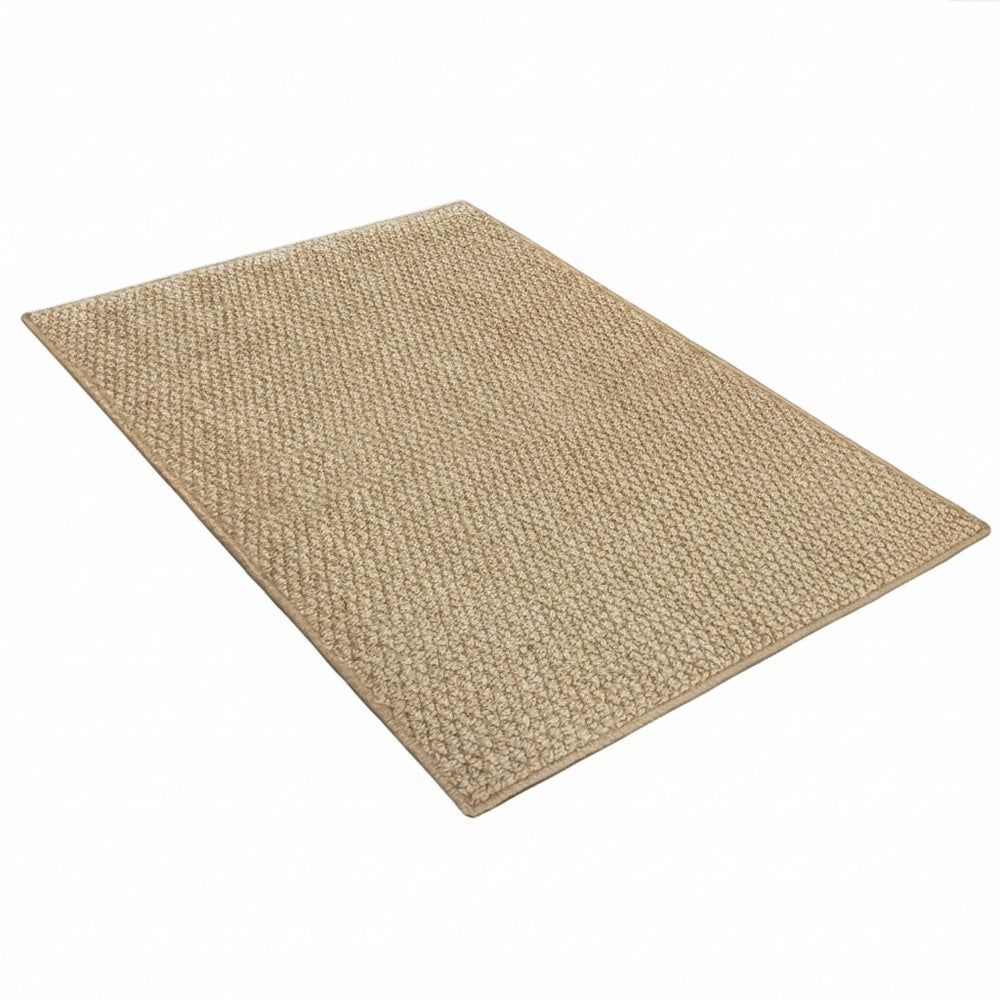 Woven Jute Style Area Rug and Door Mat with Anti-Slip Backing